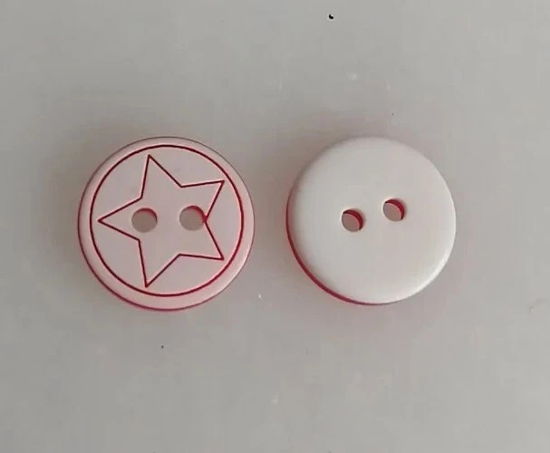 Red And White Round Buttons With Star Centre eBay