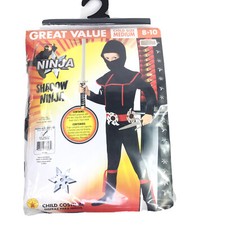 Rubies Shadow Ninja Boys Halloween Costume Size M 8 / 10 Weapons Not Included