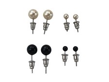 ORECCHINI PERLE BIANCHE O NERE BIGIOTTERIA MM 3 E 7