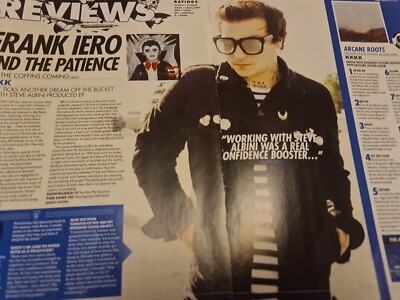 FRANK IERO AND THE PATIENCE MY CHEMICAL ROMANCE 2 pages poster KERRANG  MAGAZINE