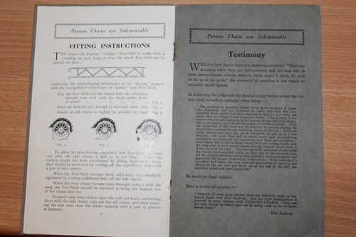 Parsons Non Skid Chains Sales Catalogue 1928 Original - Picture 7 of 7