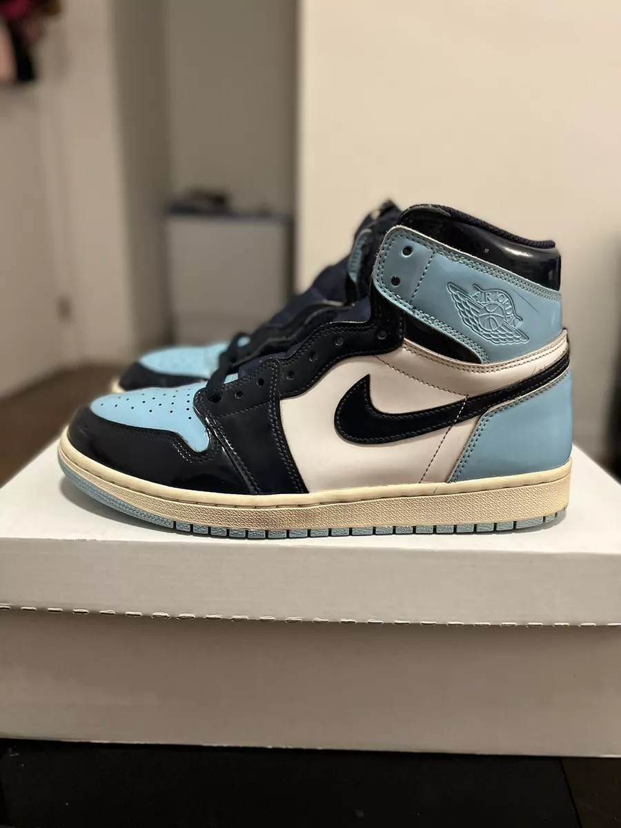 WMNS Nike Air Jordan 1 Retro High OG SZ 9.5W Patent UNC Chill Blue CD0461-401