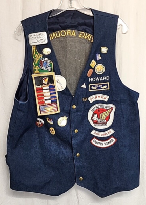 GWRRA Gold Wing Road Riders Motorcycle Denim Vest w/ Patches Pins