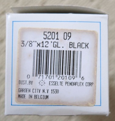 ESSELTE DYMO 3/8'' x 12' GLOSSY BLACK (520109) Box of 9 Rolls