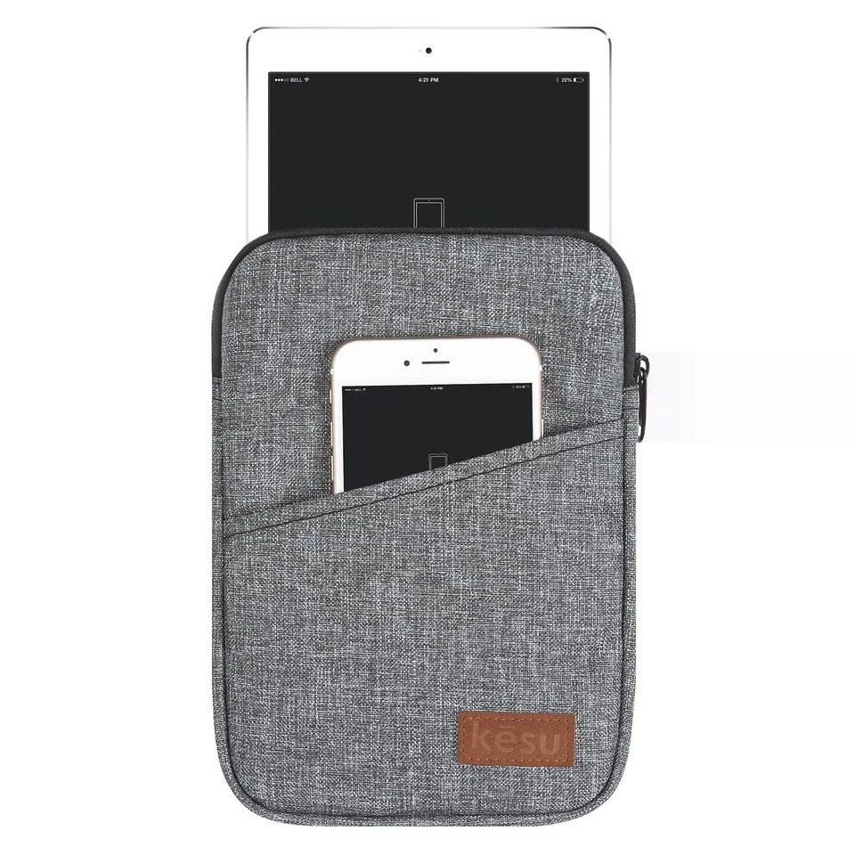 Kesu Protective Carry Sleeve / Case for New iPad mini 6, 5, 1, 2, 3, 4 Gray-NEW! - Image 4 of 4