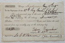 Co. H 29th Michigan Regiment  $ 5.00 Sutler's Scrip - 1865 - Camp Anderson, TN