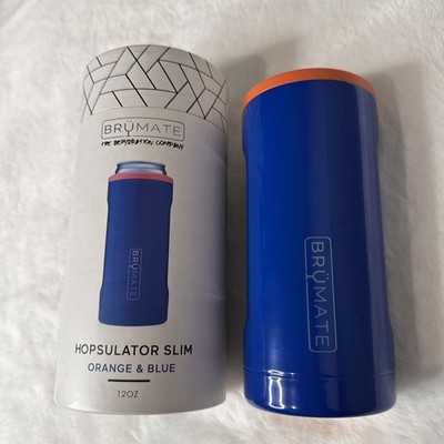NEW Brumate Hopsulator Slim Orange & Blue 12oz BevGuard And Push Lock Technology