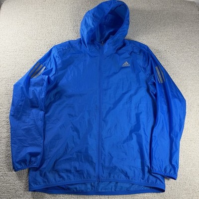 adidas Own The Run Reflective Full Zip Lightweight Jacket Blue Men s Size XL