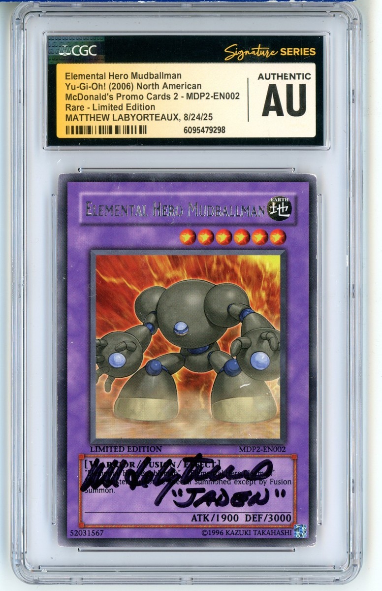 CGC Signed Matthew Labyorteaux Elemental Hero Mudballman MDP2
