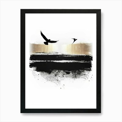 Vögel fliegen am Himmel 1 Kunstdruck gerahmt Wandbild Poster Leinwanddruck Bild