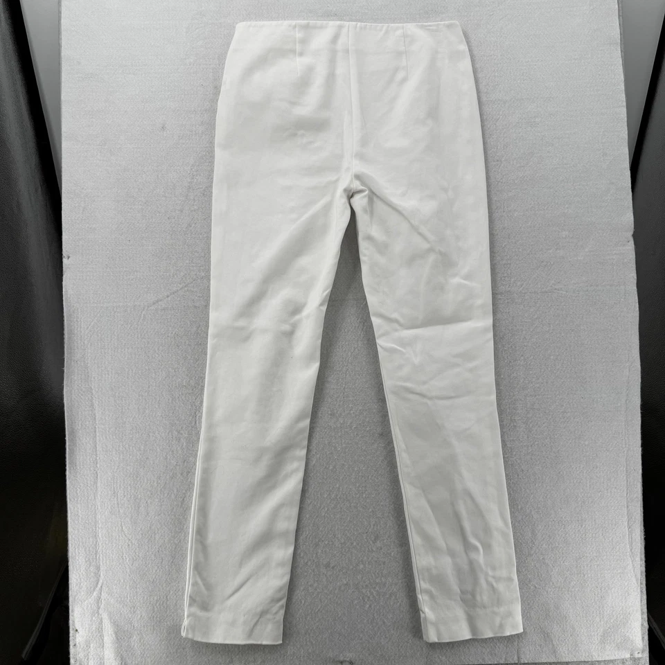 Saks Fifth Avenue Dress Pants Womens 2 White Stretch Cotton Career Slim Chino - Image 2 of 4