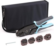 Coax Ratchet Crimping Tool Set For Coaxial RG Cable RF Connector 5 Changeable