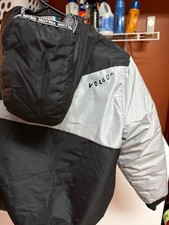 Volcom Boys Hooded Colorblock Zip Winter Jacket Black Gray Size L 14/16 