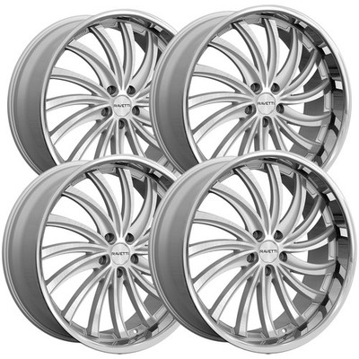 (Set of 4) Ravetti M15 22x9 5x120 +20mm Brushed/SSL Wheels Rims 22'' Inch