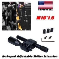 H Shift Knob Extension Adjustable Extender Gear Shifter Lever 3 Adapters Black H Shift Knob Extension Adjustable Extender Gear Shifter Lever 3 Adapters Black