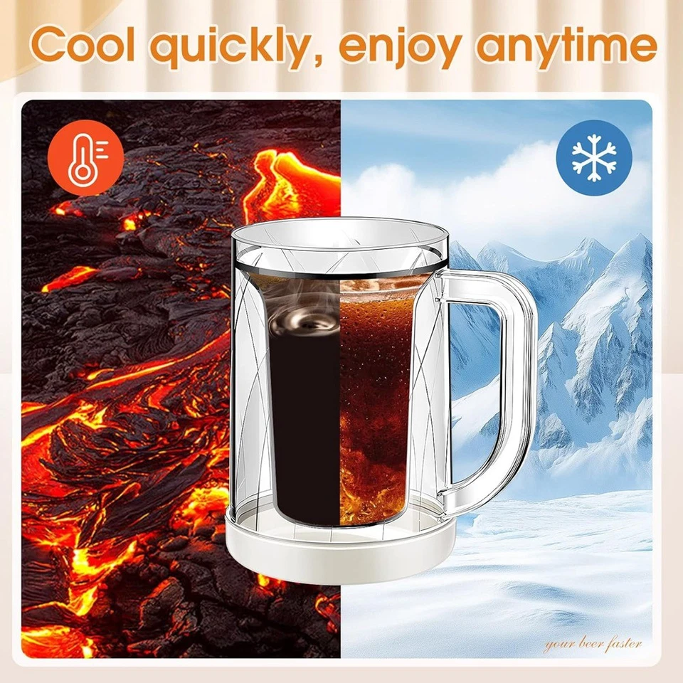 4 Stück Gefrorene Bierkrüge für Den Gefrierschrank, Doppelwandige Gel-Frost7892 - Bild 4 von 4