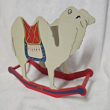 Wood Camel Rocking Horse Trinket Box Basket Good Flower Pot Handcrafted