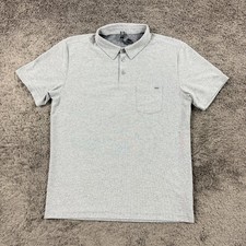 Vuori Shirt Mens Medium M Gray Ace Polo Short Sleeve Wicking Performance V164