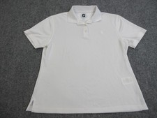 FootJoy Polo Shirt Mens Large White Golf Performance Stretch Logo Short Sleeve