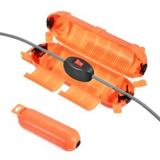 Extension Cord Cover IP44 Water-Resistant Electrical Connection Box, Orange