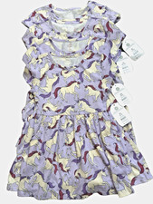 Wonder Nation Girls Short Sleeve Play Cotton Mid Dress Sizes XS-L Plus 4-12 NWT