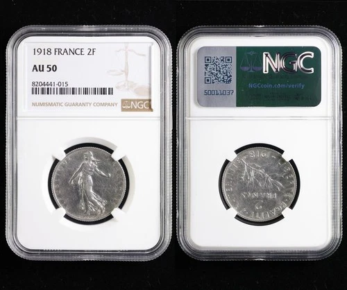 1918 FRANCE 2F NGC AU 50
