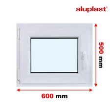 Finestra in PVC su misura Infissi Battente/Vasistas 60x50 cm Serramento Bianco