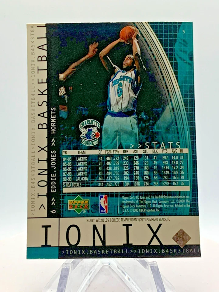 1999-00 Upper Deck Ionix - Eddie Jones #5 - Image 2 of 2