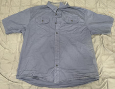 Wrangler Flex for Comfort Men's XL Blue Short Sleeve Button Down Shirt Work Casu