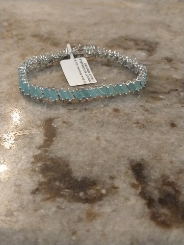 Grandidierite Bracelet in Rhodium Over Sterling Silver (6.50 In) 10.85 c - Picture 11 of 15