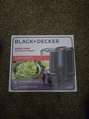 Black Decker FreshPrep One Touch Chopper 3 Cup Capacity Dishwasher Safe