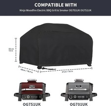 Cover Fit for Ninja Woodfire Outdoor Grill OG701UK OG751UK Electric BBQ Gril