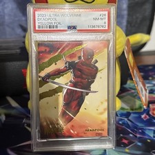 2023 Fleer ultra Wolverine Yellow Foil #26 Deadpool 33/90 PSA 