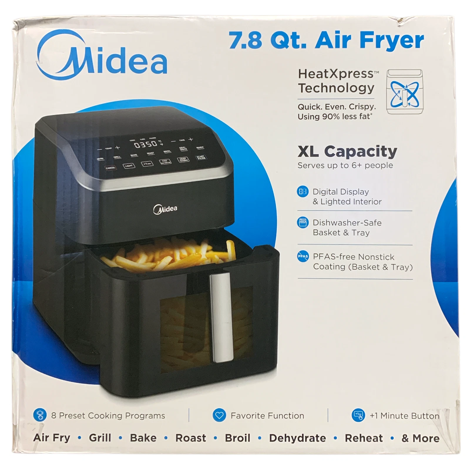 Midea HeatXpress 7.8 Qt. 8-in-1 XL Capacity Air Fryer Oven With Easy-View Window
Opens in a new wind