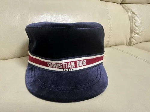 Chapeau béret velours bleu Christian Dior taille 57