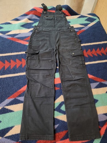 Duluth Trading Co Bib Overalls Men's Small 32x28 Black Workwear Canvas Duck