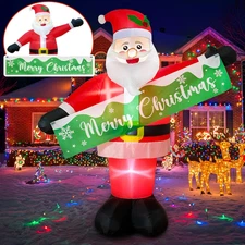 6 FT Christmas Inflatable Outdoor Decoration, Inflatable Santa Claus Decor with