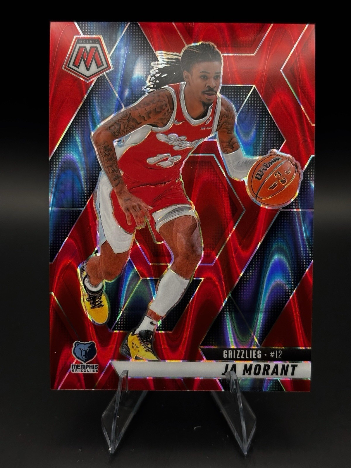 2024-25 Panini Mosaic - Ja Morant #195 Red Seismic Mosaic Prizm 190/299