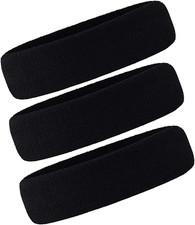 3 Pack Men Women Sweatband Headband Terry Cloth Moisture Wicking for Sports