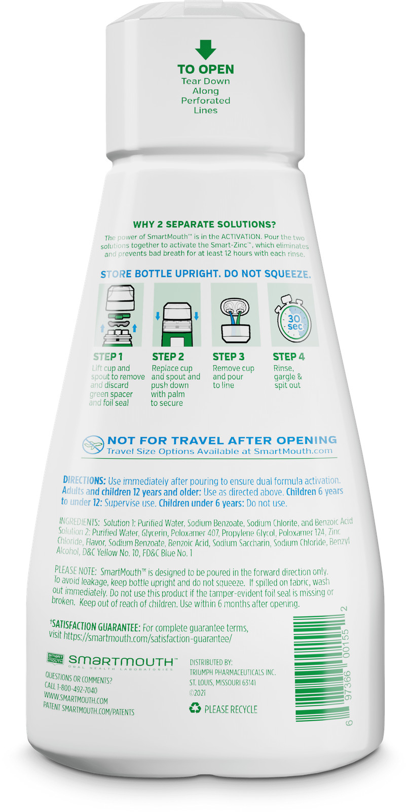 The Original Activated Dual-Solution Breath Rinse Mouthwash, Fresh Mint,32 fl oz