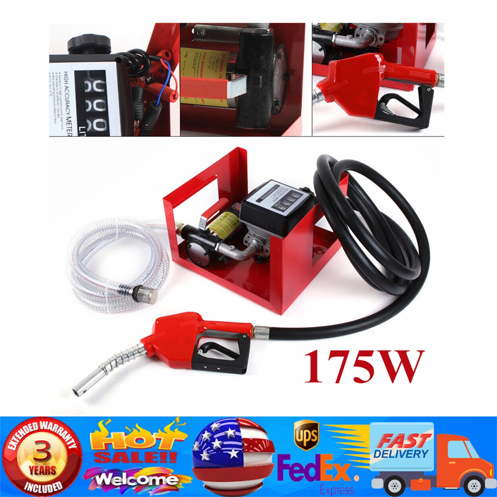 Portable Automatic Nozzle Transfer Pump 12V Electric Diesel Fuel Transfer Pump