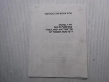 Bird 4391 Multi Purpose Thruline Wattmeter RF Power Analyst Manual