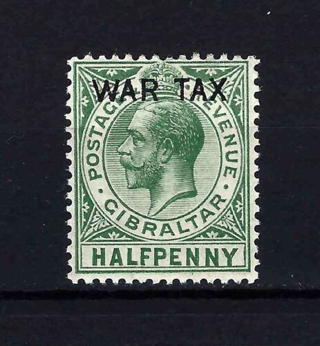 Gibraltar Sc MR1 / SG 86 Stamp - KGV King George V War Tax Overprint 1918 MH - Picture 1 of 2