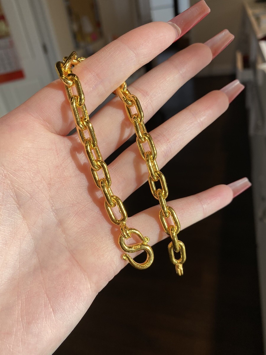 24k gold bracelet- authentic 24 ゴールド- 本物 24K Cuban Link Bracelet - Z012037 | Free & Fast Shipping