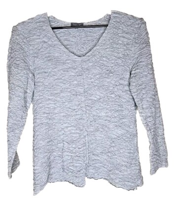 Habitat Clothes to Live In Women's Gray Space Dye Crinkle Shirt Size Medium t3