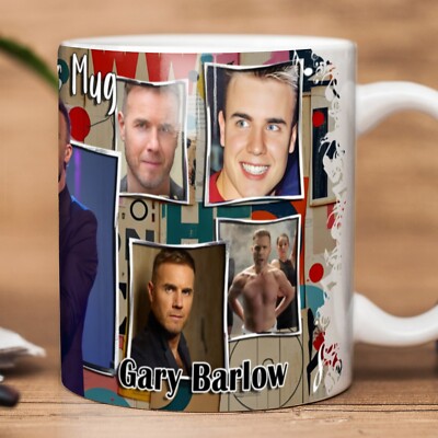 Gary Barlow personalisierte Tasse/Geschenk. Handgedruckt auf Bestellung. Original Design