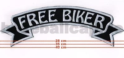 PABA Patch Aufnäher FREE BIKER #113 Rückenschleife oben FREE BIKER 28-35 oder 40cm