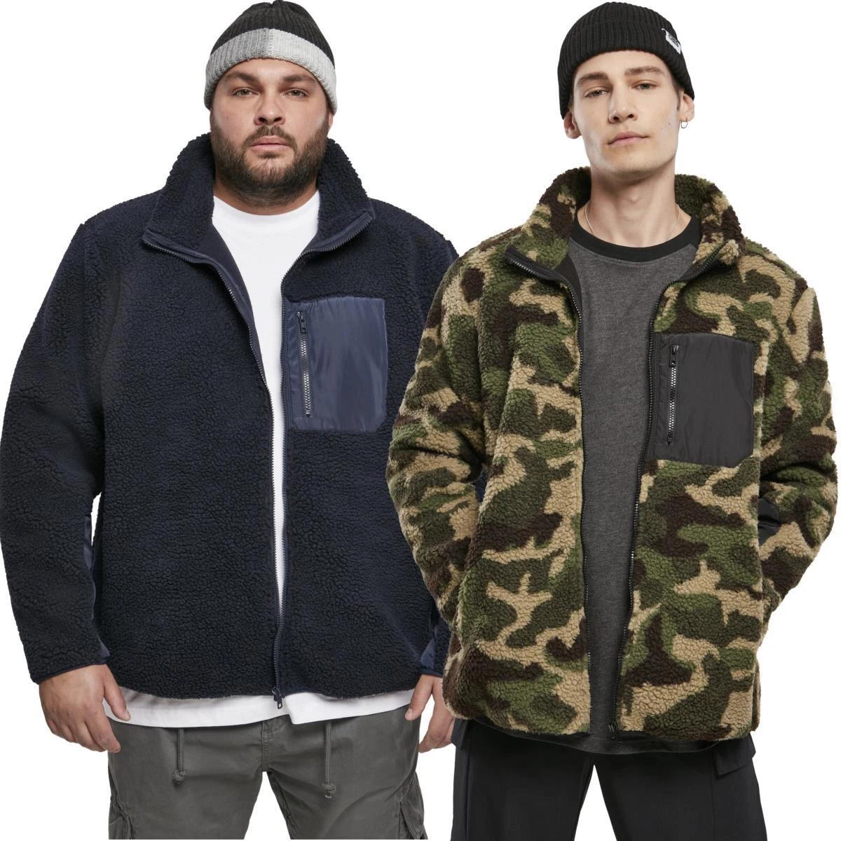 Urban Classics Sherpa Jacket Faux Fur Transition Windbreaker Polyester