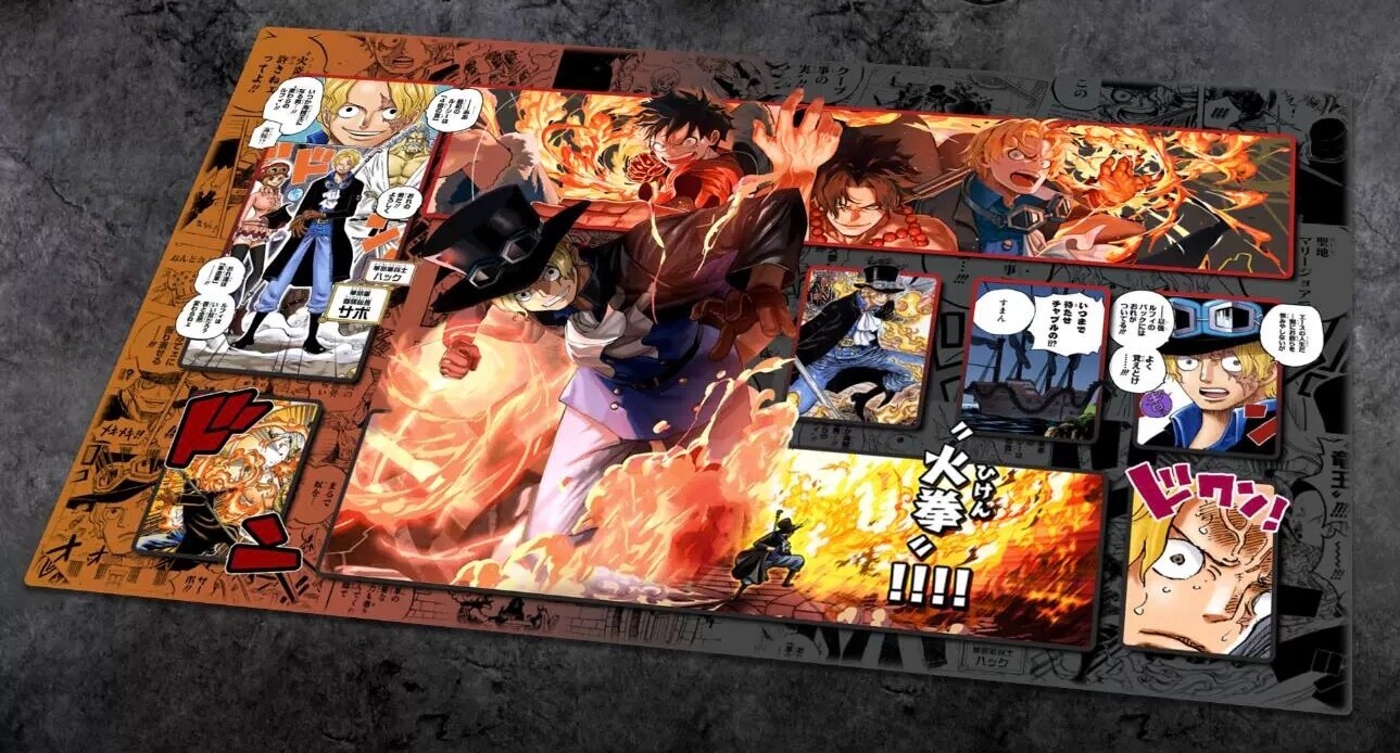 NEW Sabo Ace Luffy One Piece Playmat With Zones OPCG