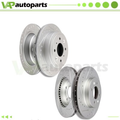 Front Rear Brake Rotors For Acura Integra Honda Civic del Sol Drilled Slotted